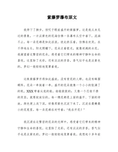 紫藤萝瀑布原文