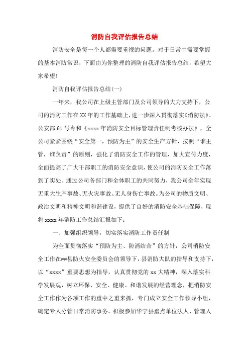 消防自我评估报告总结