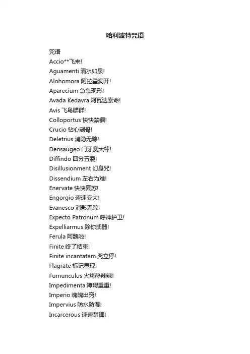 哈利波特咒语