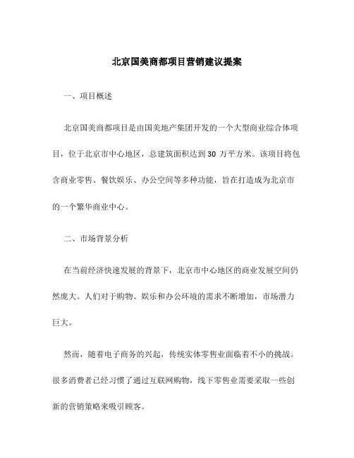 北京国美商都项目营销建议提案