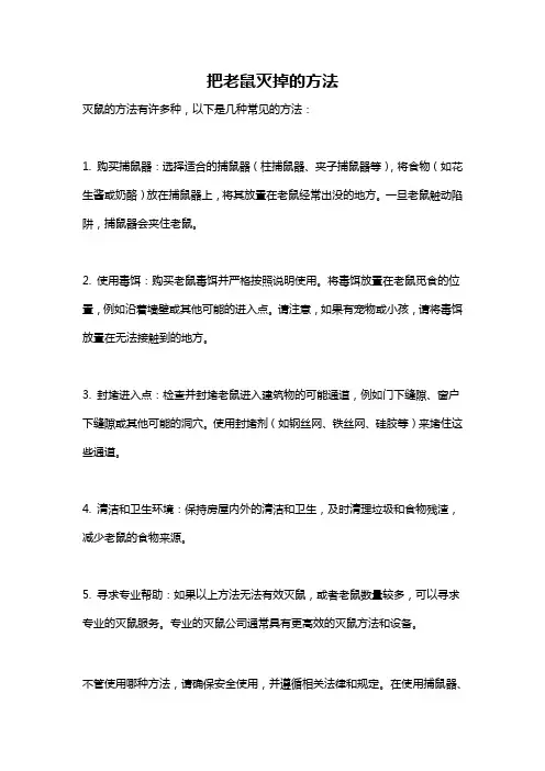 把老鼠灭掉的方法