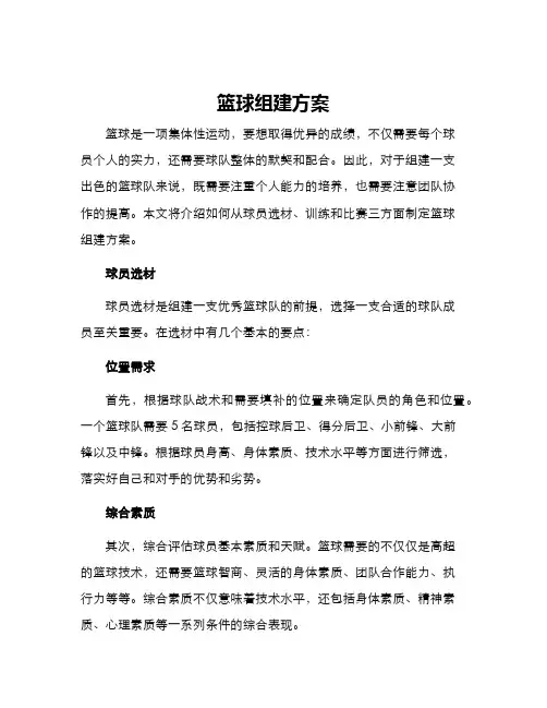 篮球组建方案
