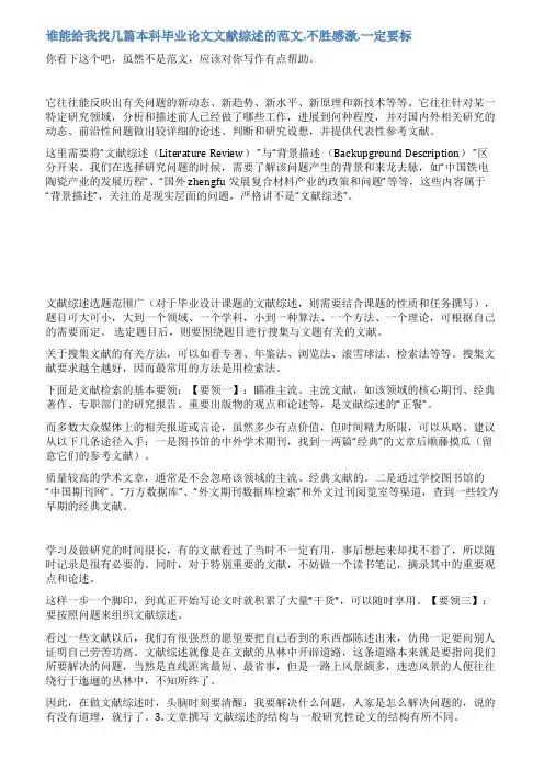 本科论文综述范文