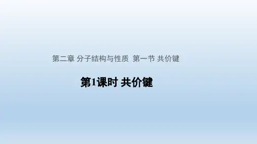 高二化学人教版选择性必修2第1节共价键第1课时课件