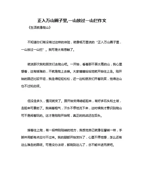 正入万山圈子里,一山放过一山拦作文