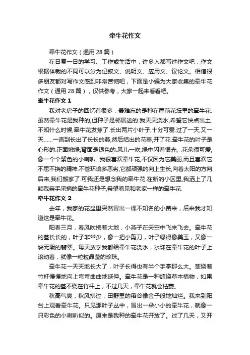 牵牛花作文