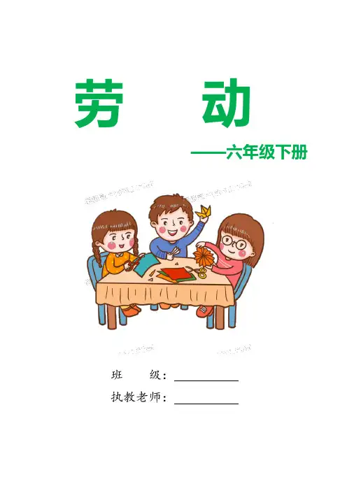 苏教版六年级下册劳动教案(原创全册)