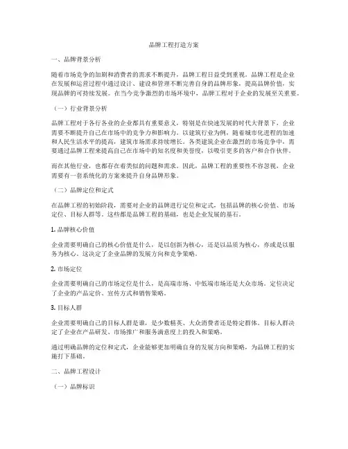 品牌工程打造方案