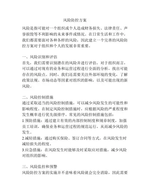 风险防控方案