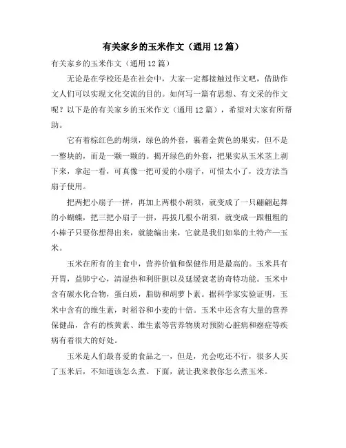 有关家乡的玉米作文(通用12篇)