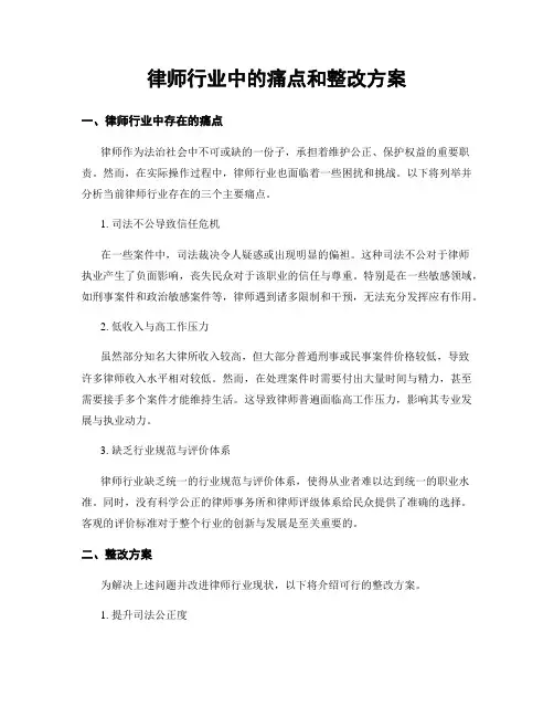 律师行业中的痛点和整改方案