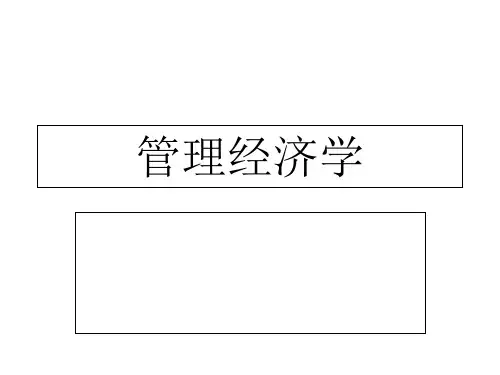 第一讲导言：管理经济学概述课件