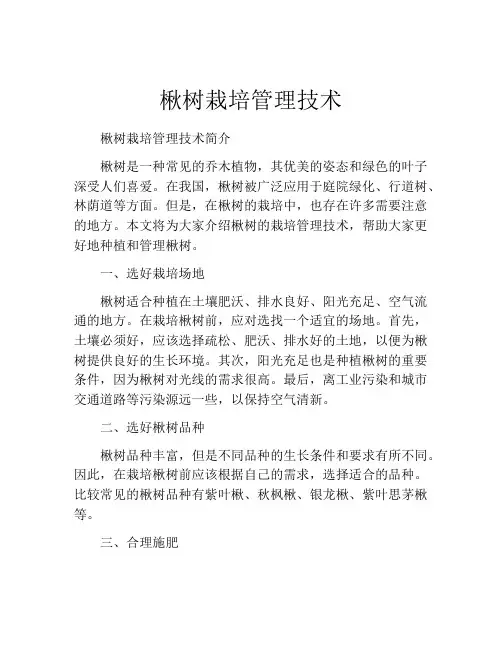 楸树栽培管理技术