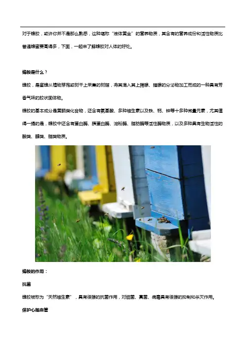 蜂胶的作用是什么？选蜂胶推荐蜂胶软胶囊