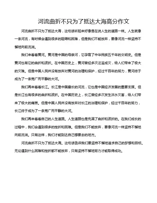 河流曲折不只为了抵达大海高分作文