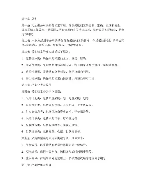 公司采购部档案管理制度