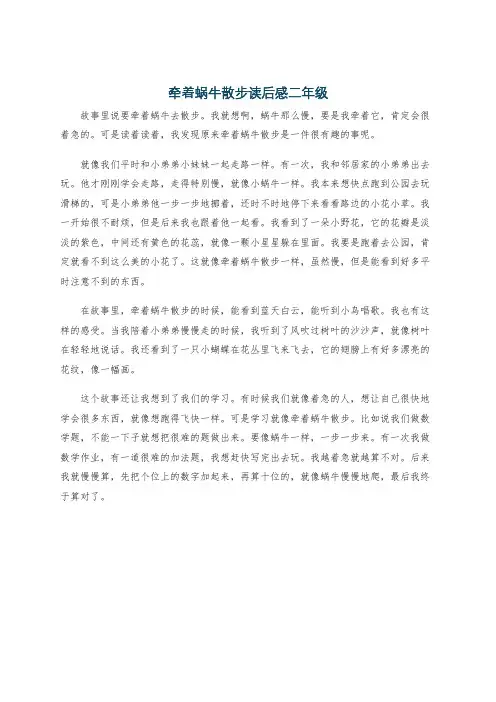 牵着蜗牛散步读后感二年级