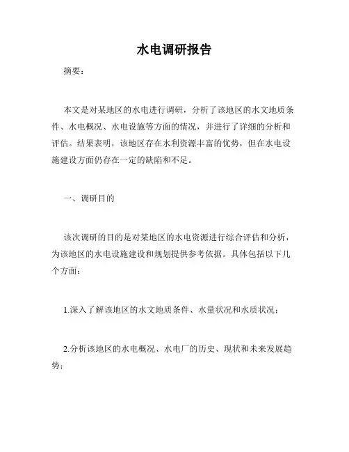水电调研报告