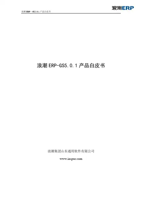 浪潮ERP-GS5.0.1产品白皮书