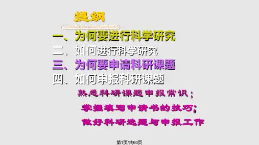 如何申报科研课题PPT课件