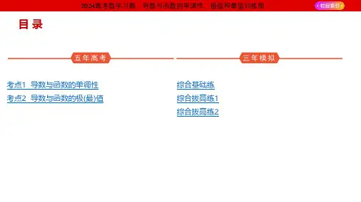 2024高考数学习题 导数与函数的单调性、极值和最值训练册