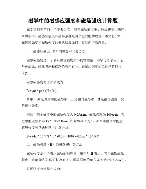 磁学中的磁感应强度和磁场强度计算题