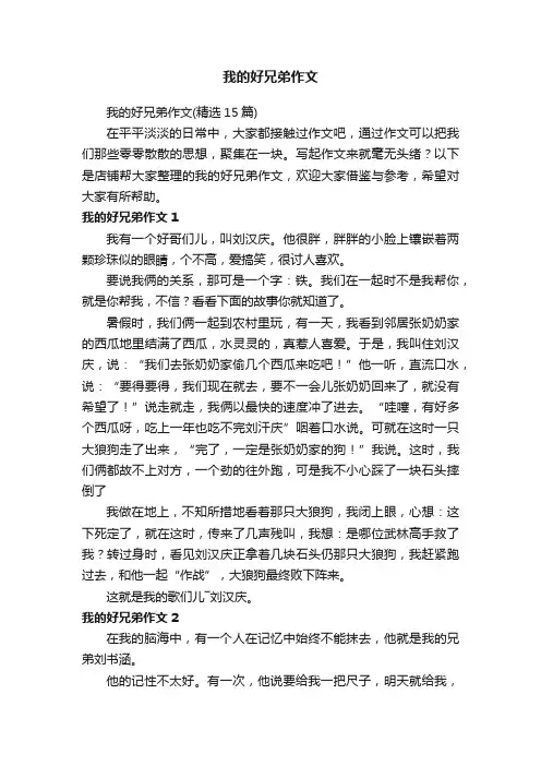 我的好兄弟作文