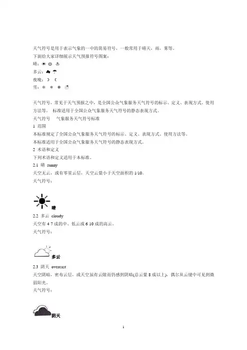天气预报符号说明