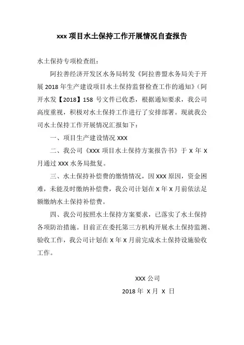 水保自查报告模版