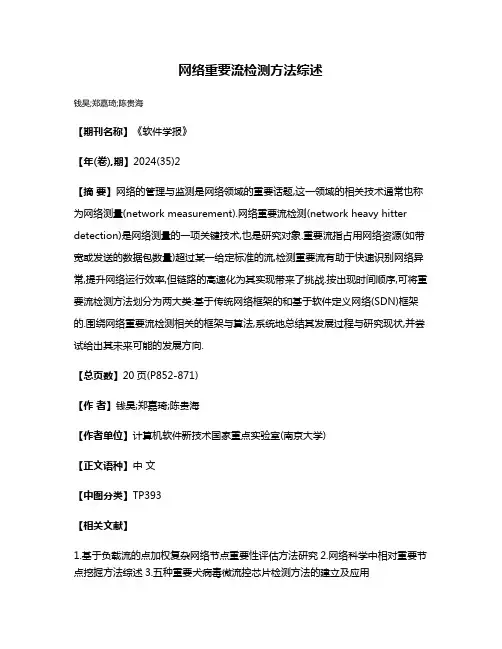 网络重要流检测方法综述