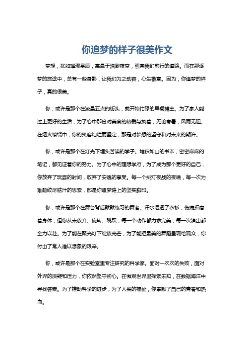 你追梦的样子很美作文
