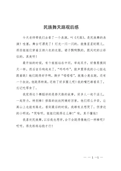 民族舞天路观后感