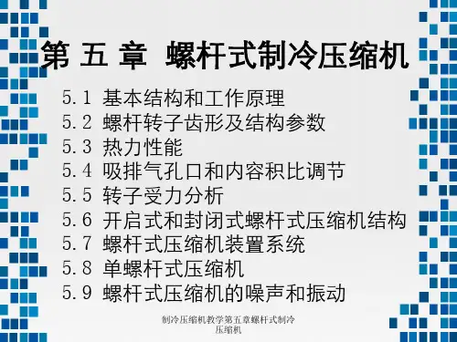 制冷压缩机教学第五章螺杆式制冷压缩机
