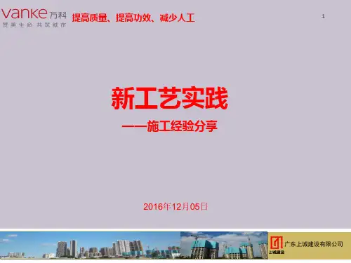 珠海万科城市中心新工艺交流学习分享精品PPT课件