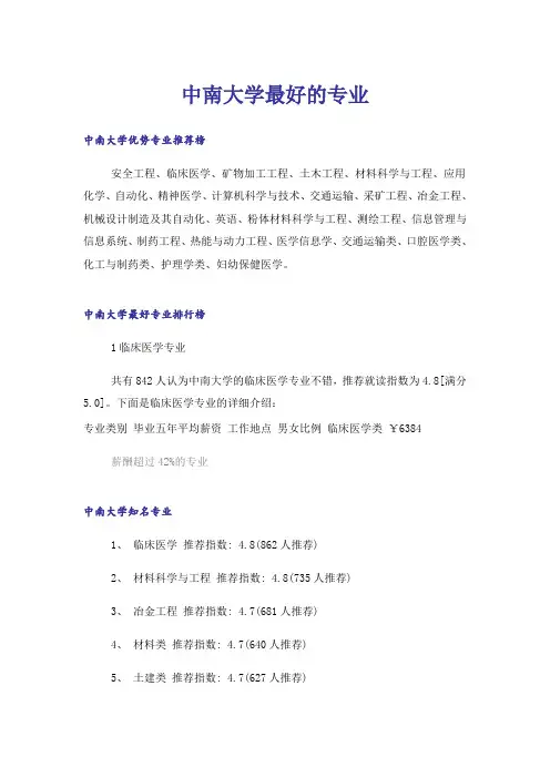 大学_中南大学最好的专业