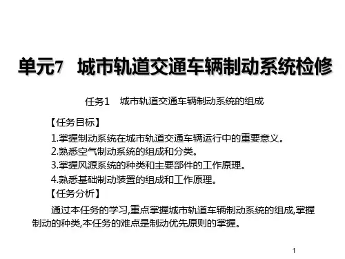 城市轨道交通车辆构造与检修单元7-城市轨道交通车辆制动系统检修【可编辑全文】
