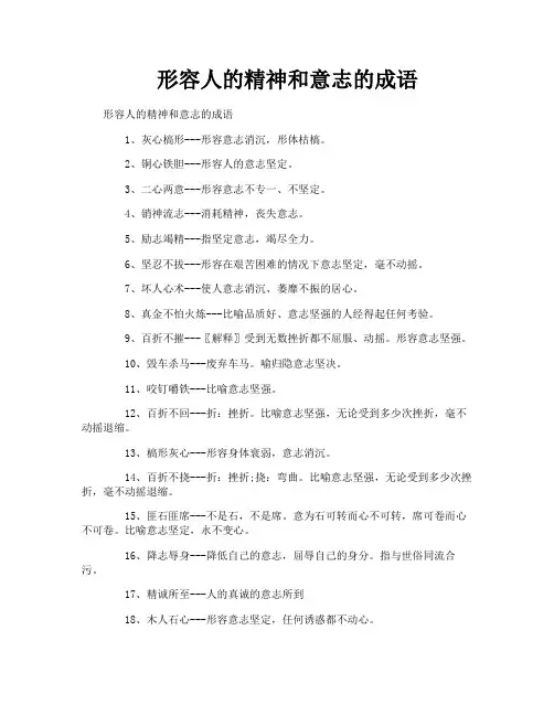 形容人的精神和意志的成语