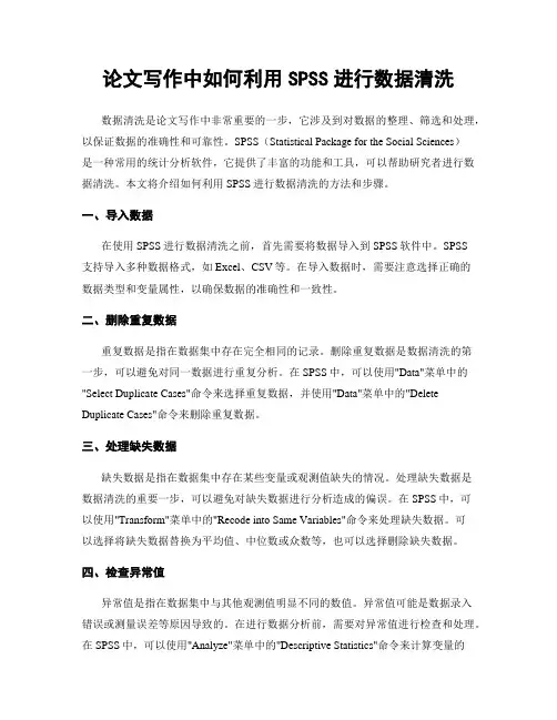 论文写作中如何利用SPSS进行数据清洗