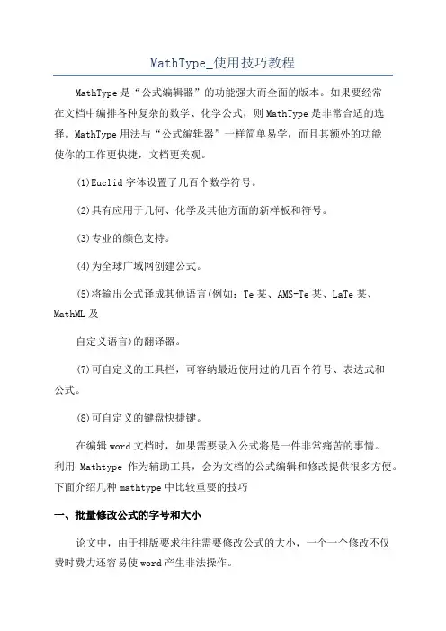 MathType_使用技巧教程