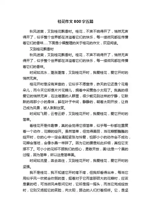 桂花作文800字五篇