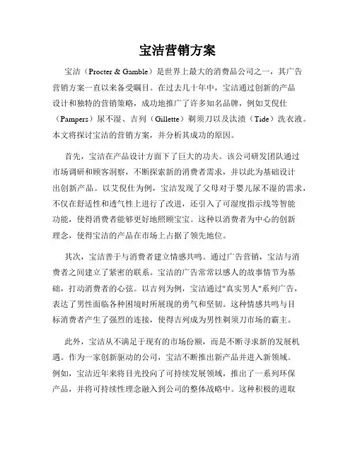 宝洁营销方案