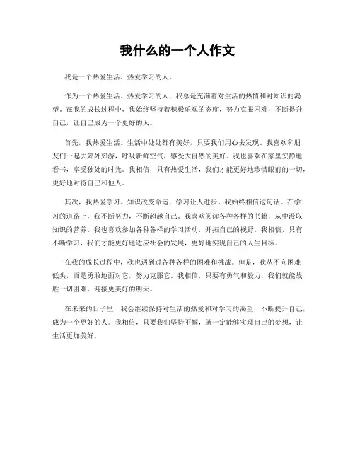 我什么的一个人作文