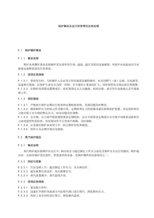 锅炉事故及运行异常情况应急处理