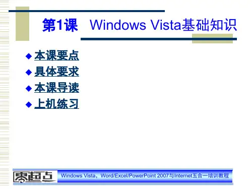 零起点 Windows Vista 系统培训教程(基础知识和设置与管理)