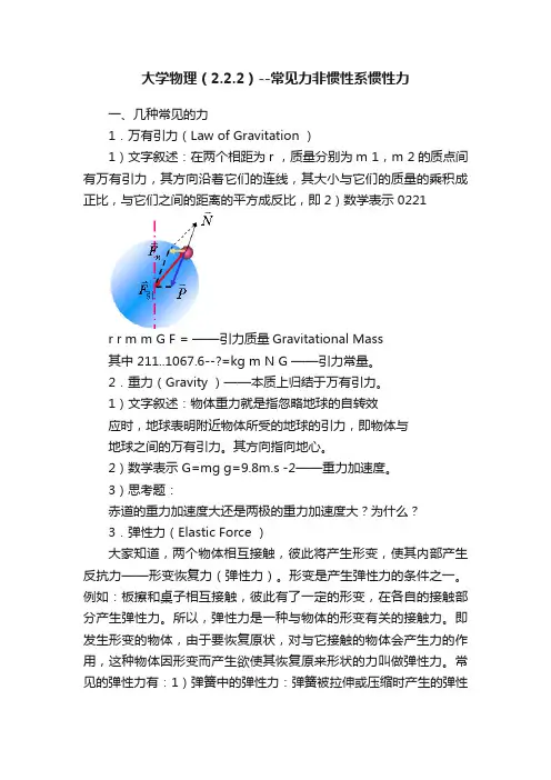 大学物理（2.2.2）--常见力非惯性系惯性力