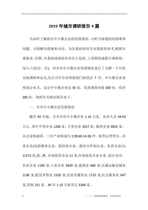 2019年城市调研报告4篇