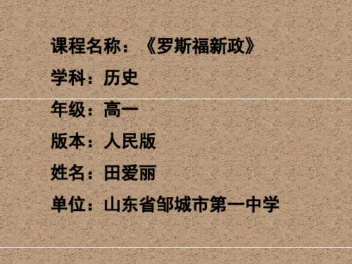 高中历史必修二《专题六罗斯福新政与当代资本主义二罗斯福新政》927人民版PPT课件