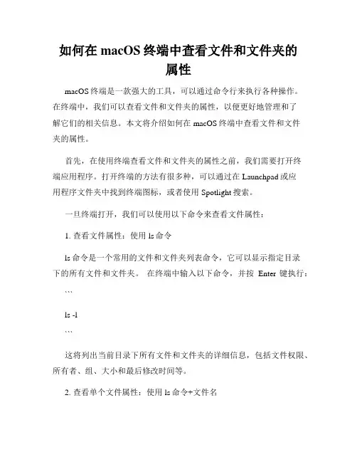 如何在macOS终端中查看文件和文件夹的属性