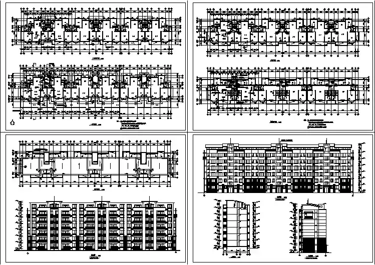 某商住楼建筑平立剖面施工图