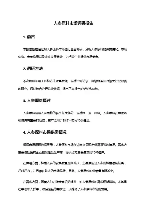 2024年人参原料市场调研报告